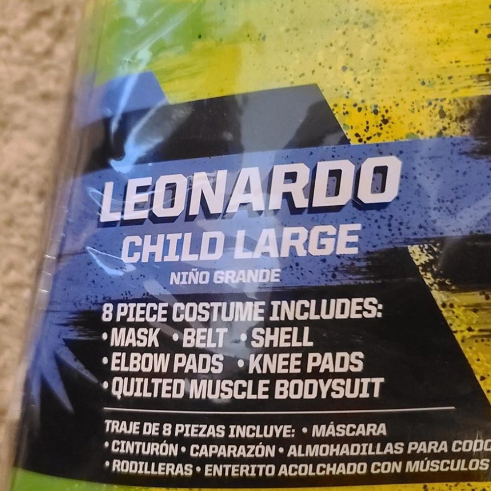 Teenage Mutant Ninja Turtles Leonardo Costume Kids Large 12-14 Deluxe Costume - Picture 9 of 10